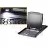 ATEN CL1308N LCD KVM-konsool 8-pordilise KVM-lülitiga - 19 inch LCD, PS/2 ja USB, VGA, 1280x1024, must, 1U riiulisse paigaldatav