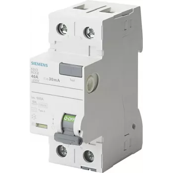 Siemens 5SV3111-6 SENTRON RCCB 25A 30mA Type A 2-Pool 230V 10kA Valge