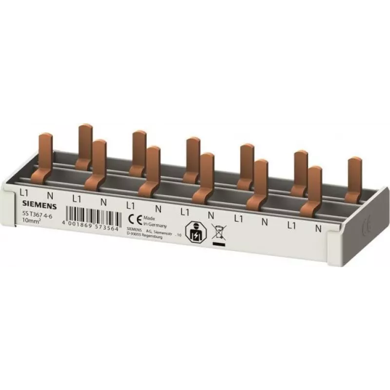Siemens 5ST36746 Pin Busbar Compact 10mm² 6TE 1-Phase 63A