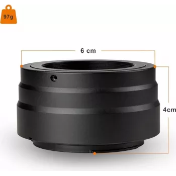 Walimex pro T2 Adapter for Canon R - Objektiivi kinnitusadapter rõngaga, manuaalne teravustamine, lihtne käsitsemine, objektiivi kinnitusrõngas Canon EOS R1, EOS R5 Mark II, EOS R100, EOS R8, EOS R50, EOS R10 (1023368)