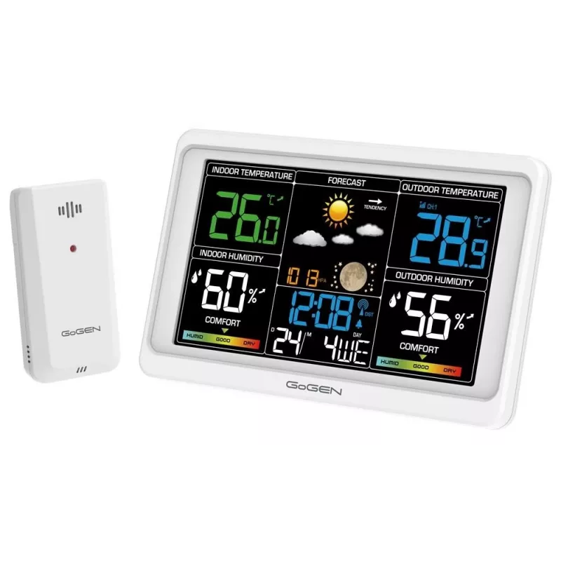 GoGEN GOG-ME3350W Wireless Weather Station with Color LCD Display and Outdoor Sensor