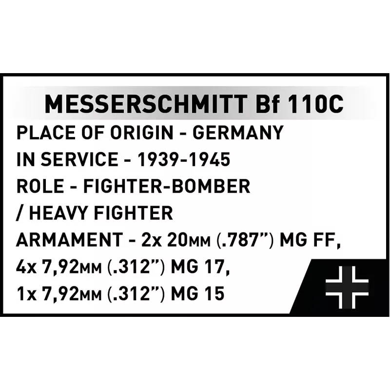 COBI KLOCKI Klotsid Messerschmitt BF 110C 578 tükki
