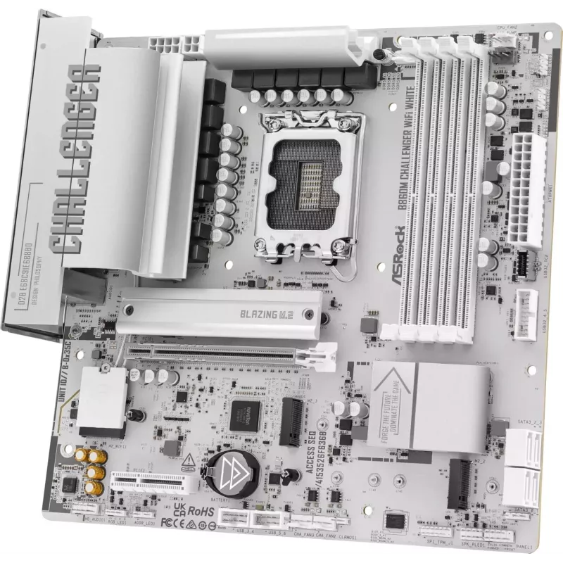 ASRock B860M Challenger WiFi White LGA1851 Micro-ATX DDR5 emaplaat