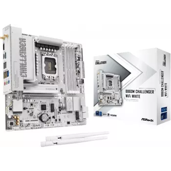 ASRock B860M Challenger WiFi White LGA1851 Micro-ATX DDR5 emaplaat