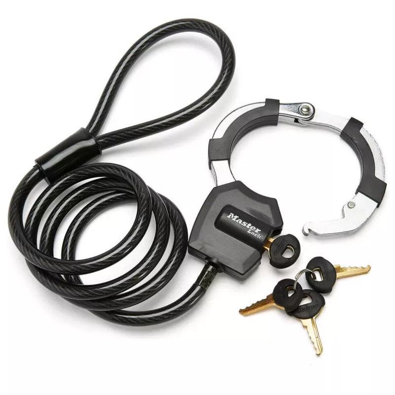Master Lock Street Cuff võtmega kaabellukk - must - 1000 mm - 8 mm