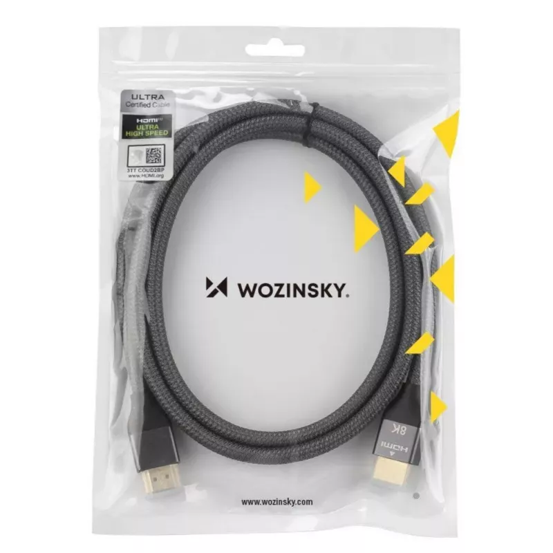 Wozinsky HDMI 2.1 kaabel 8K 60Hz 48Gbps / 4K 120Hz / 2K 144Hz 2m hõbedane (WHDMI-20)