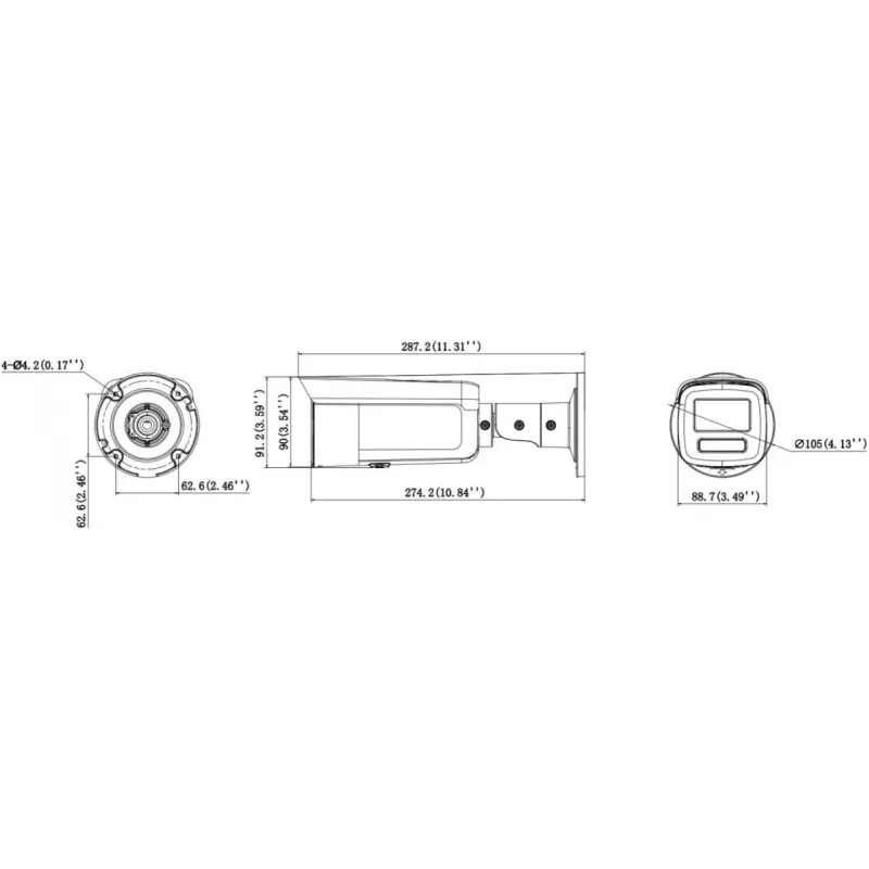 Hikvision DS-2CD2T46G3-2IZY(2.8/4mm)(BLACK) 4MP AcuSense Bullet IP-kaamera