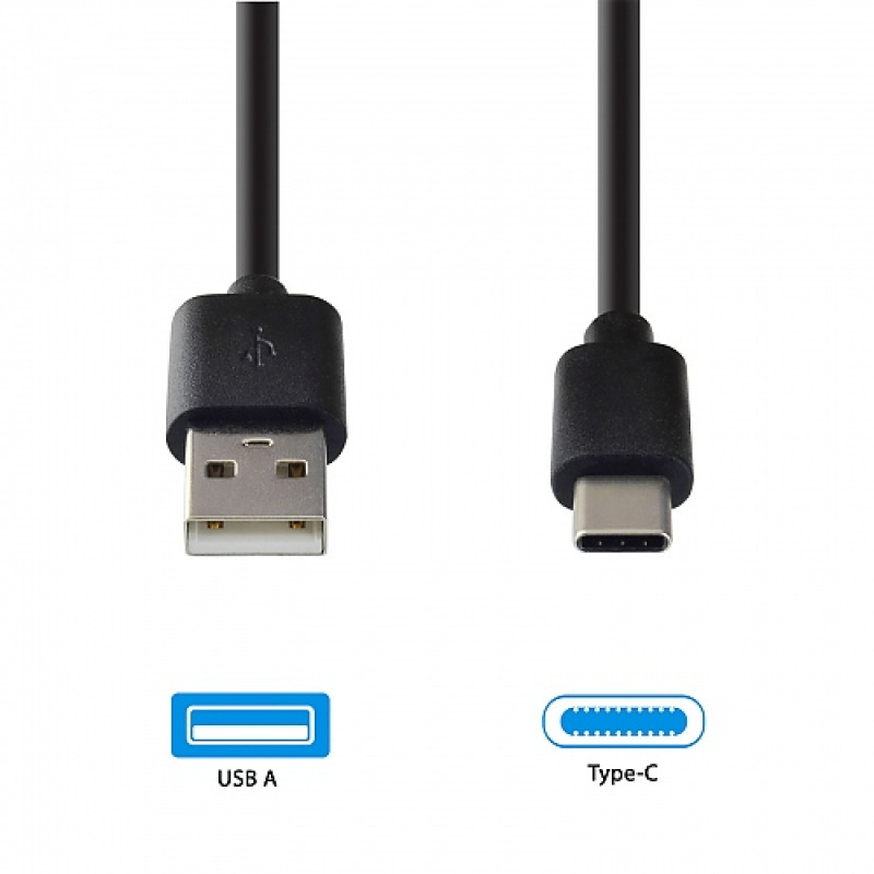 Emporia DATA-TC-GNG-B USB-A to USB-C kaabel 1 m must