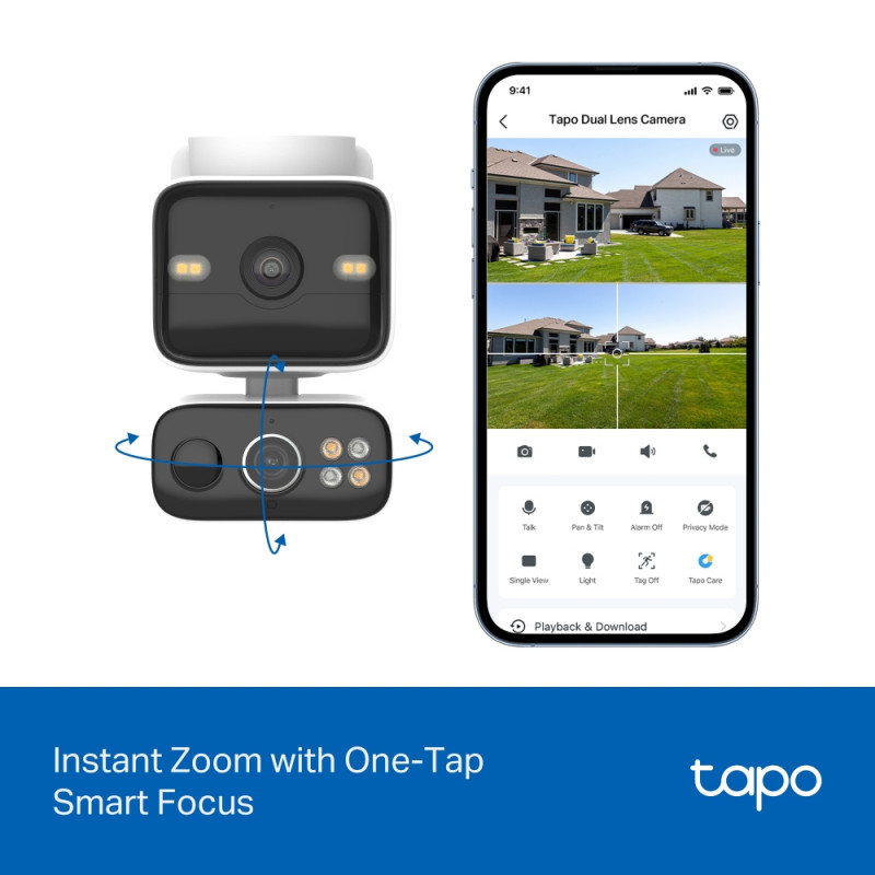 TP-LINK Tapo TC93D KIT V1 Solar-Powered Security Camera Kit - 2K QHD Pan/Tilt Wi-Fi Camera with Solar Panel