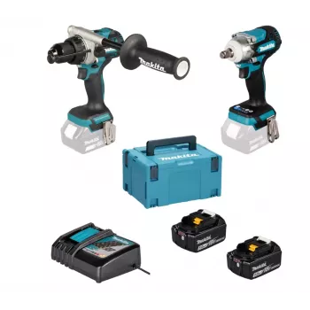 MAKITA Komplekt 18V DLX2590TJ (DHP492, DTW300) 2x5.0Ah