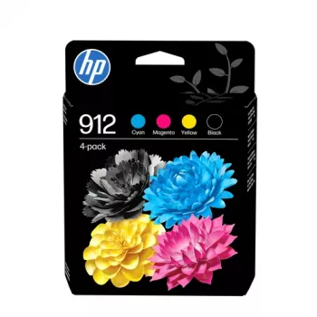 HP 912 Combo Pack - 4-Pack - Must, Kollane