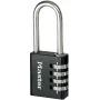 Master Lock 7640EURDBLK Kombinatsioonlukk 40 mm korpuse laius, karastatud terasest kaar, 4-kettaga ümberseadistatav, hõbe/hall