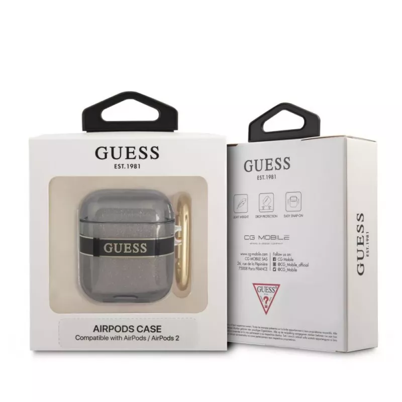 Guess GUA2HHTSK AirPods 1/2 Cover Black Strap Collection
