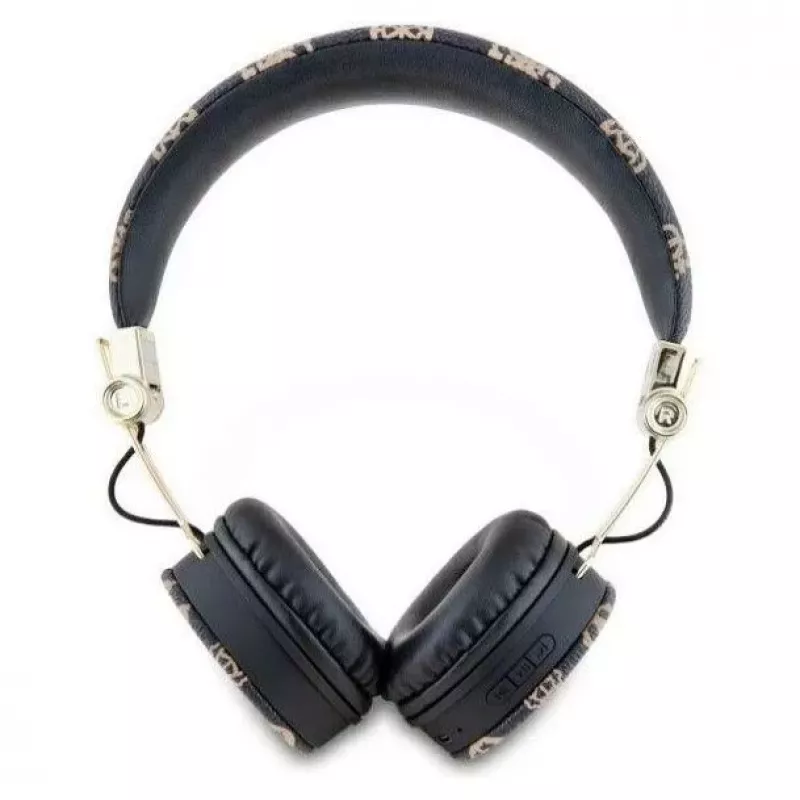 Guess Peony Script Round Shape Wireless Over-Ear Headphones with Bluetooth 5.3 and ENC (Black)