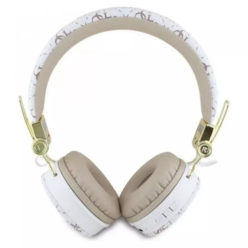Guess 4G Triangle Round Shape - Juhtmeta On-Ear Bluetooth Kõrvaklapid ENC-ga (Valge)