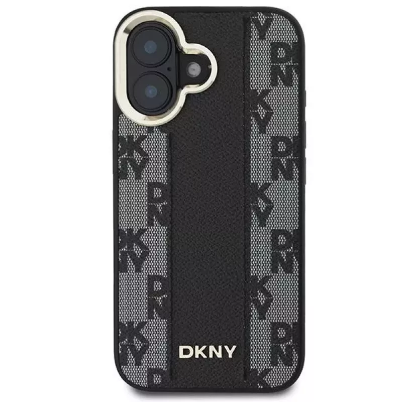 DKNY DKHMP16SPCPVSLK iPhone 16/16.1 kõva ümbris ruudumustriga MagSafe must
