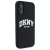 DKNY DKHMP16SSNYACH Kõva ümbris Apple iPhone 16 6,1-tollisele mustast silikoonist valge trükitud logoga MagSafe