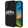 DKNY DKHMP16SSNYACH Kõva ümbris Apple iPhone 16 6,1-tollisele mustast silikoonist valge trükitud logoga MagSafe