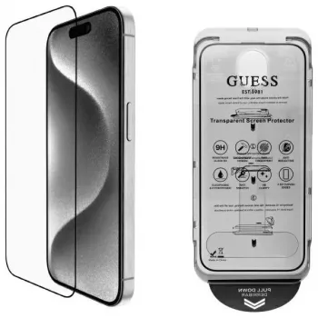 Guess GUTGP16LBOKGCIT iPhone 16 Pro 6.3 tolli ekraanikaitse 2.5D karastatud klaas läbipaistev