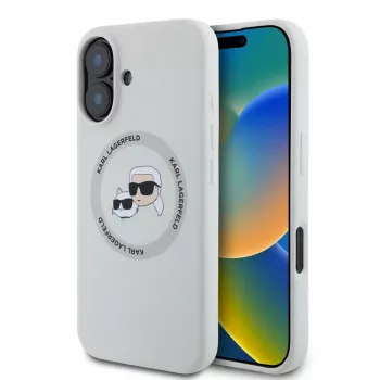 Karl Lagerfeld Silikoonist DoubleHeads And Circle MagSafe Kest Apple iPhone 16-le - Beež