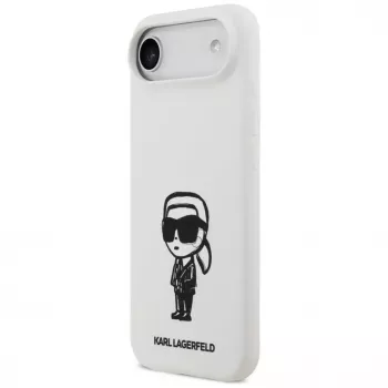 KARL LAGERFELD Silicone Case Karl Sketch & Logo MagSafe for iPhone 13 Pro Max White