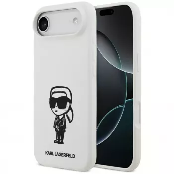 KARL LAGERFELD Silicone Case Karl Sketch & Logo MagSafe for iPhone 13 Pro Max White