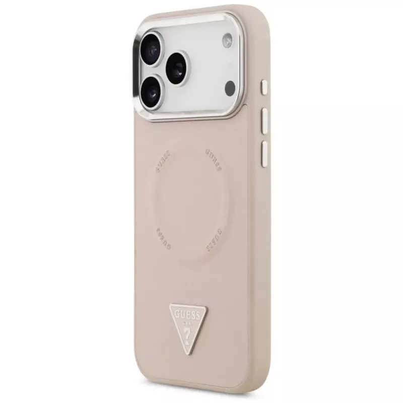 Guess Triangle Logo MagSafe ümbris iPhone 17 Pro jaoks (roosa)
