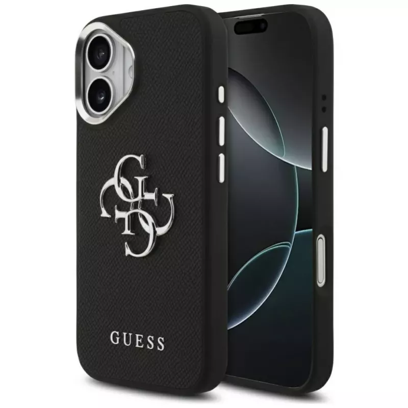 Guess Grained Big 4G Classic Logo Case iPhone 17 jaoks, must
