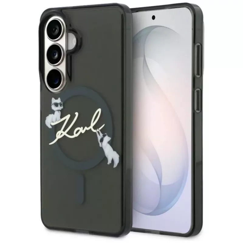 Karl Lagerfeld IML KC Script MagSafe Case for Samsung Galaxy S24 Ultra Black