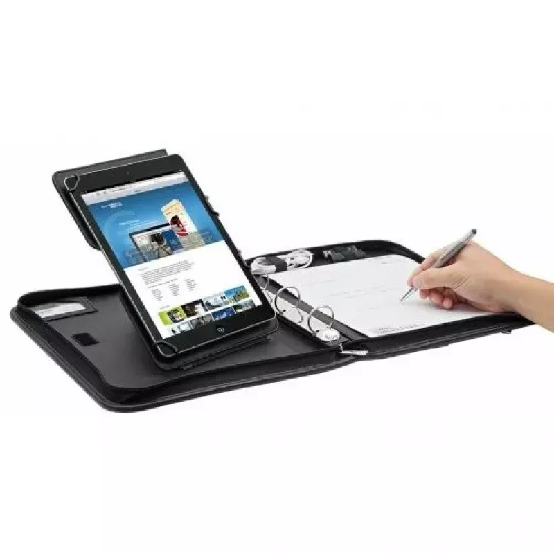 WEDO Organizer ELEGANCE - Tõmblukuga ümbris tahvelarvutile - Sünteetiline nahk, tekstuuriga nailon - Must - 10.5