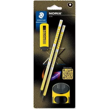 STAEDTLER Noris 181 Pliiatsikomplekt HB kustutuskummi ja teritusseadmega must/kollane (2 pakki)