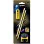 STAEDTLER Noris 181 Pliiatsikomplekt HB kustutuskummi ja teritusseadmega must/kollane (2 pakki)