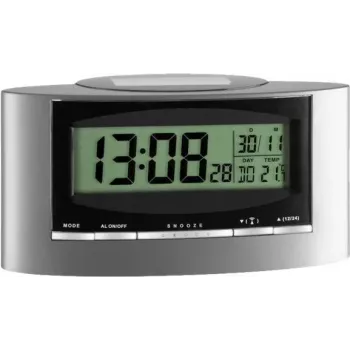 TFA 98.1071 Solar Projection Alarm Clock - Must/Hõbe