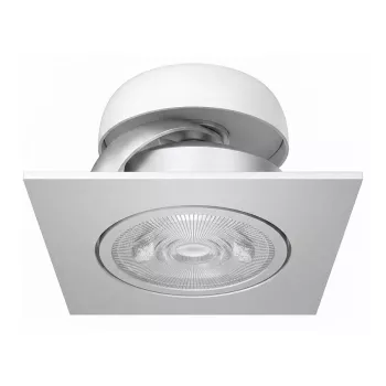 SYNERGY21 Helios LED süvistatav laevalgusti hõbedane - ruudukujuline + kallutatav - soe valge 5W 400lm