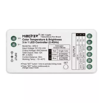 Miboxer Synergy 21 LED-kontroller 3in1 Single+CCT Dual White DC12/24V 2.4G (SR2-2)