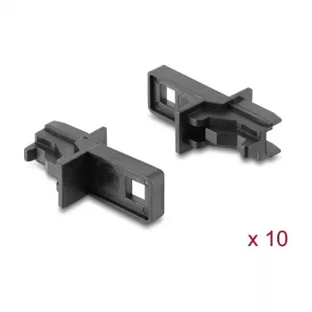 DELOCK Tolmukate E2000 Simplex pistikule, 10 tk, must