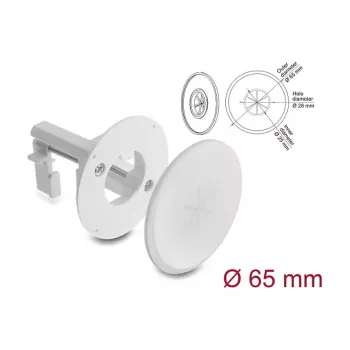 Delock Silicone Cable Grommet Round Ø 65 mm for Wall / Table Mounting White