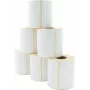 ARTDEV Termootses otsetrükis siltide rull 101,6 x 101,6 mm, 110 mm välisläbimõõt, 40 mm südamik, 480 silti rullis, valge, püsiv liim