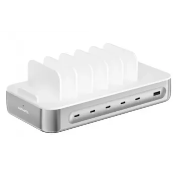 4smarts Team 100W 5xUSB-C laadimisjaam 6 kaabliga hõbedane