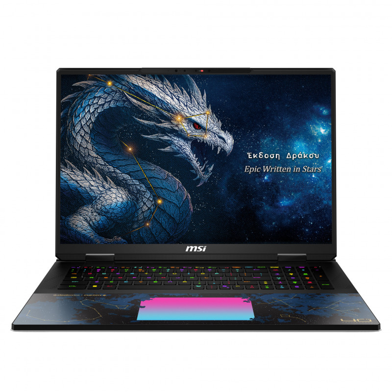 MSI Titan 18 HX Dragon Edition Draco Epic A2WJ-1064FR mängusülearvuti, 18-tolline UHD+ Mini LED 240Hz, Intel Core Ultra 9 290HX Plus, 96GB DDR5, 4TB SSD, GeForce RTX 5090 24GB, Windows 11 Pro, prantsuse AZERTY klaviatuur