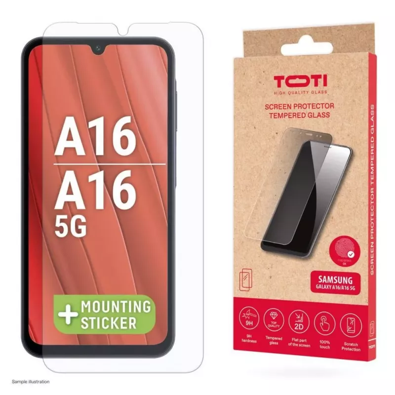 TOTI Karastatud klaasist 2D ekraanikaitse Samsung Galaxy A26/A16/A17 jaoks, läbipaistev