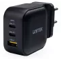 UNITEK GaN 66W 3-Port USB-C PD & QC 3.0 Laadija Must