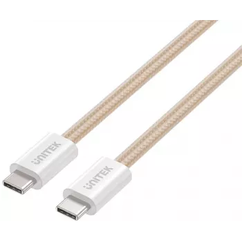 UNITEK Magnetiliselt keerdunud punutud USB-C – USB-C kaabel 100W PD 1m Beež
