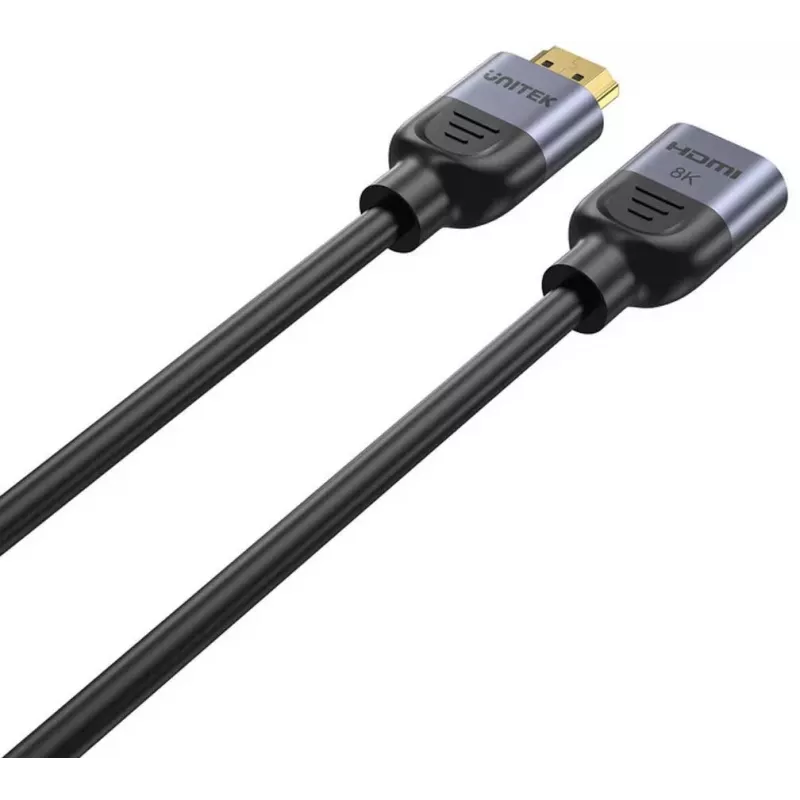 UNITEK HDMI pikenduskaabel 1m, HDMI 2.1, 8K@60Hz, 48Gbps, must