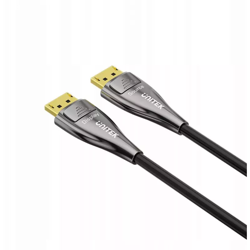 UNITEK Active Fiber Optic DisplayPort 2.1 kaabel 20m 8K 80Gbps Must