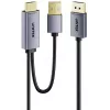 UNITEK HDMI to DisplayPort 4K kaabel USB-A toitega, 1,8 m, must