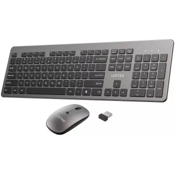 UNITEK SlimDuo 2.4G juhtmeta klaviatuuri ja hiire komplekt - must