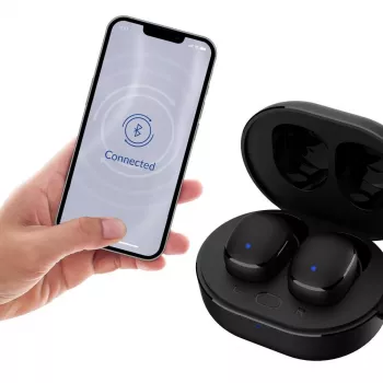 3MK FlowBuds 6.0 True Wireless Stereo (TWS) Bluetooth 5.3 In-Ear Headphones with ENC Microphone, IPX4, 35h Battery, USB-C, Black