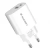 Wozinsky WGWCW 20W USB-A USB-C seinälaadija - valge