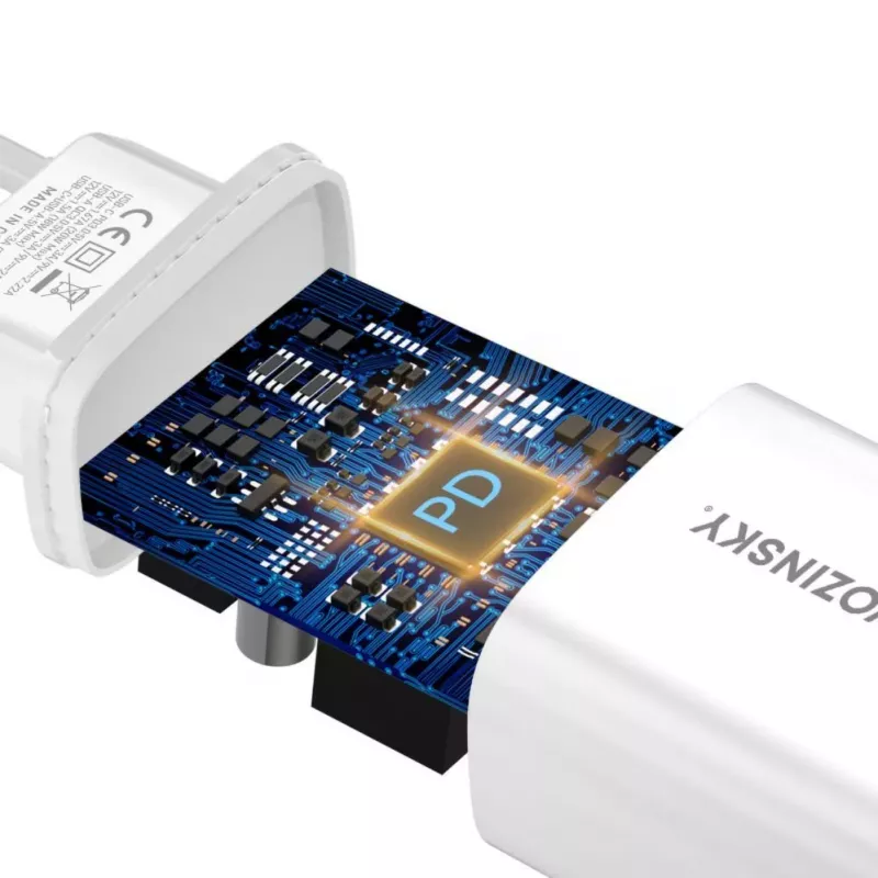 Wozinsky WGWCW 20W USB-A USB-C seinälaadija - valge